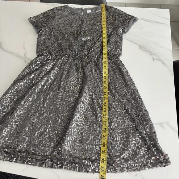 GAP Silver Sequin Kids Dress sz XXL 14 y.o. - Picture 9 of 12
